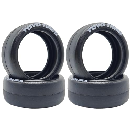 1/10 Drift Smooth Tread Tires OD 65mm RC Hard Rubber Drift Racing Wheels Tyres For 1:10 1/12 Rally Street On Road Touring Car Tamiya TT01 TT02 XV01 TA06 A959 PTG2 HPI KYOSHO HSP Traxxas 4PCS
