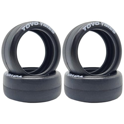 1/10 Drift Smooth Tread Tires OD 65mm RC Hard Rubber Drift Racing Wheels Tyres For 1:10 1/12 Rally Street On Road Touring Car Tamiya TT01 TT02 XV01 TA06 A959 PTG2 HPI KYOSHO HSP Traxxas 4PCS