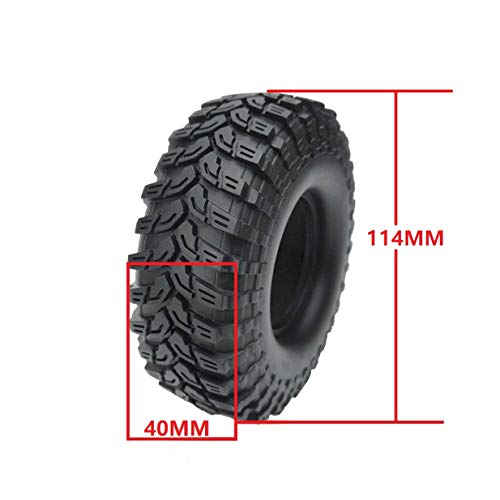 4Pack Vgoohobby Super Larger 4.48" Outer Diameter RC Crawler Tires,1.9" Tires with Foam Inserts Compatible with Axial SCX10 90047 D90 D110 Tamiya CC01 Traxxas TRX-4 1/10 RC Crawler Truck