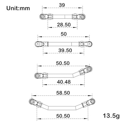 MEUS Racing SCX24 Links Double Bent Links High Clearance Chassis Links Set for Axial SCX24 C10 Bronco Wrangler 1/24 RC Crawler (Aluminum Alloy) - color: Aluminum Alloy