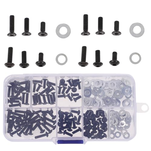 DOITOOL 1set Remote Screws Assortment Tiny Screws with Gaskets for Easy Installation for Crawler Car Repairing and Maintenance