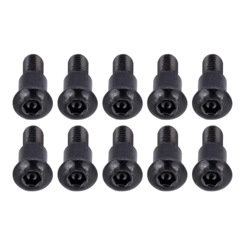 20PCS M3x4x10mm Hex Buttonhead Incision Kingpin Shoulder Screws for Axial SCX10 AR44 AR45 Capra Axle Vanquish F10 H10 Optic Axle (Black) - color: Black