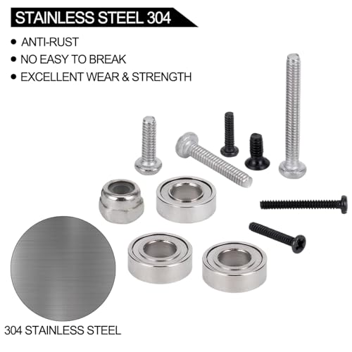 Steel Hardware,120pcs Grade 10.9 Screws Kit, Bearing & Screws Nut Set with Box for 1/30 Axial SCX30 RC Crawler Upgrades