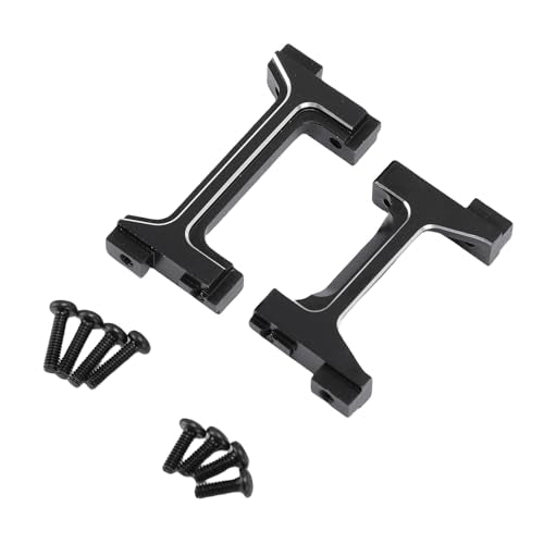 CNC Aluminum Bumper Bracket Set for 1/18 RC Car , Premium Front & Rear Mount for Off Road Crawlers - Black (2PCS)