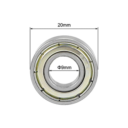 uxcell 699ZZ Deep Groove Ball Bearings Z2 9mm X 20mm X 6mm Double Shielded Carbon Steel 2pcs - size: 9mmx20mmx6mm
