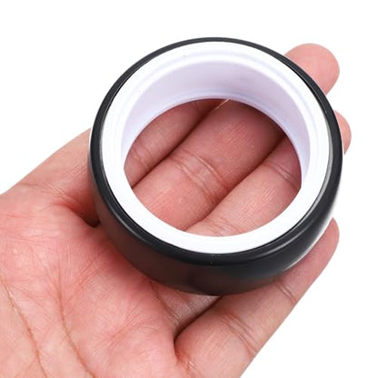 MECCANIXITY 2Pcs 1/10 RC On-Road Car Tyres, RC Drift Tires Hard Plastic Tyre Replacement for Remote Controlled Drifting Vehicles, Black White - color: Black White