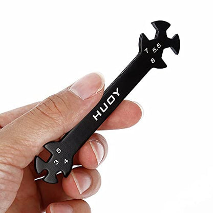 6 in 1 RC Hudy Special Tool Wrench 3/4/5/5.5/7/8MM for Turnbuckles & Nuts - (Color: Burgundy)