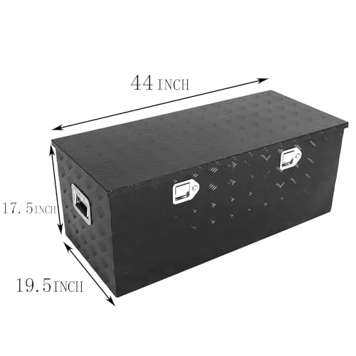 44 inch Truck Tool Box,Aluminum Truck Bed Tool Box w/Handled Lock and keys,Universal Fit for Pickup‌ Truck,Trailer,Vehicle,UTV,ATV-Black,44 X 19.5 X 17.5 inch - color: Black, size: 44 x 19.5 x 17.5 inch