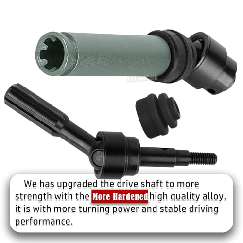 Drive Shaft Axles Upgrades Part for 1/10 4WD Slash/Rustler/Stampede/Jat0 4X4(BL-2s)(VXL),F0rd F15O,RC Front & Rear Steel DriveShaft CVD w/Hex Hops Up,#9051#9052,Titanium - color: Titanium - (4pcs Driveshafts)