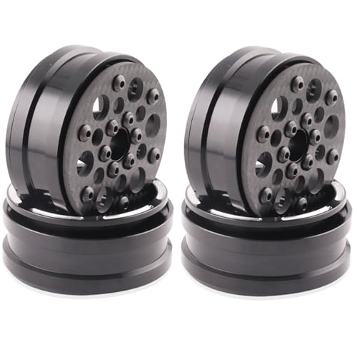 1.9" Aluminum Beadlock Wheel Rims 4PCS Carbon Fiber for 1/10 RC Crawler TRX4 Axial Capra SCX10 VS4-10 Gen8 Upgraded Carbon Fiber 1.9 Beadlock Wheel Rims - style: TXW-LG-C