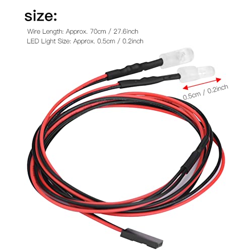 5mm Headlights/Taillight Kit RC Accessory LED Lights for 1/10 Model Drift Car Vehicle(12-red Light), plplaaoo 2PCS RC LED Light Kits,, rc lights rc led lights scx24 lights rc car headlights rc dr