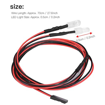 5mm Headlights/Taillight Kit RC Accessory LED Lights for 1/10 Model Drift Car Vehicle(12-red Light), plplaaoo 2PCS RC LED Light Kits,, rc lights rc led lights scx24 lights rc car headlights rc dr