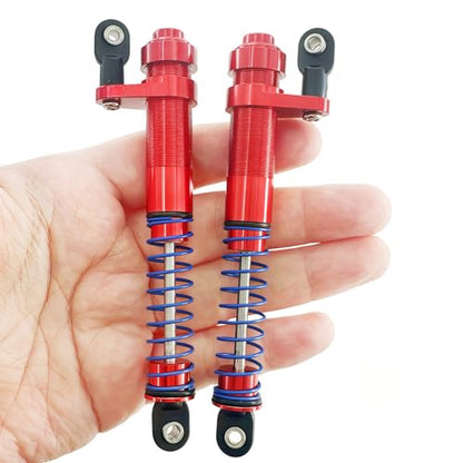 Adjustable Threaded Oil Shock Absorbers 80–100mm with Offset Cap, Aluminum Dampers for 1/10 RC Crawler, 2PCS (Red) - color: Red