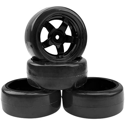 1/10 RC Hard Plastic Drift Tires & Wheel Rims 12mm Hex 10-Spoke & 1/10 RC Drift Tire Hard Plastic Tires & 12mm Hex Hub Wheel Rims