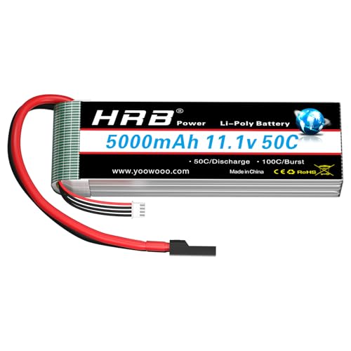 HRB 3S 5000mAh Lipo Battery 11.1V 50C TR Compatible with RC Plane