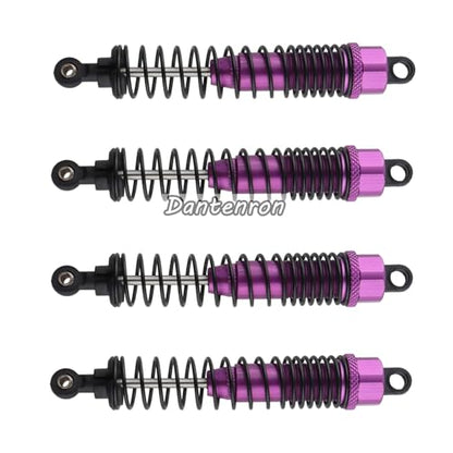 4Pack 1/10 RC Truck Car Adjustable Shock Absorber Damper 108004 Upgrade Parts 108mm Oil 108mm Oil Adjustable Alloy Aluminum Shock For 1:10 HSP 94188 94108 94111 Redcat Volcano (Purple) - color: Purple