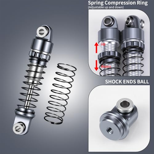4PCS/1Set Aluminum Shocks 22mm 25mm 28mm Extended Absorber Damper 1/30th for AXIAL SCX30 RC Crawler Car Upgrade Parts - size: 22mm