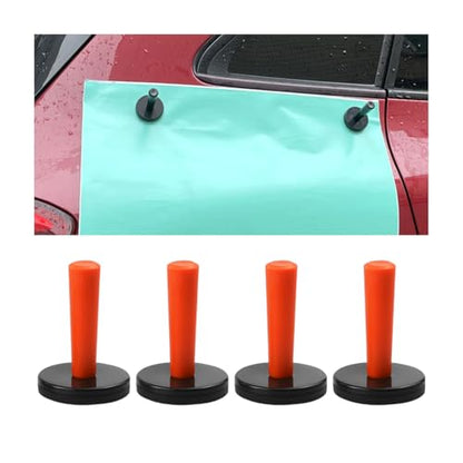 Zpana Car Wrap Magnet Holder, 4PCS Vehicle Window Tint Gripper for Sign Vinyl, Automotive Wrapping Crafts Sign Making Film Fix Aid Tool Set Accessories, Universal for SUV, Sedan, Truck (Red) - color: Red