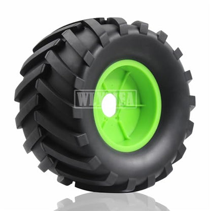 4PCS 1/8 Scale RC Monster Truck Rubber Tire w/17mm Hex Plastic Wheel Rim 173mm/91mm Rubber Rocks Tyres Set Fit for 1/8 Traxxas Sledge 95076-4 Arrma Kraton 6S Typhon 3S HSP HPI Redcat Kaiju - color: 1/8 Green