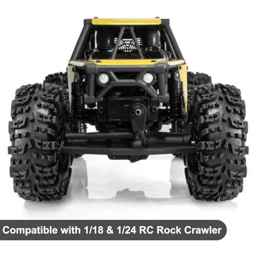 LRFHL 1.3" Crawler Tires Soft Rubber for 1/18 TRX4M 1/24 SCX24 FCX24, 4PCS | 64mm*27mm, RC Tires with Foam Insert, RC Rock Crawling Tires Upgrade - color: Style C