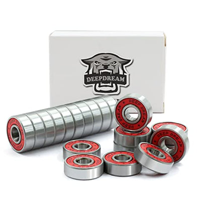 Premium 20Pcs 608rs Bearings Skateboard Bearings Longboard Bearings (8x22x7mm) for Skate Double Rubber Sealed Deep Groove - size: 608-2rs-red