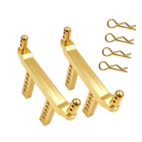 2 Pieces of 1/16 Scale RC Body Post Mounting Kit, Replacement Body Shell for Model 16101 16103, Modified DIY, Gold - color: Gold