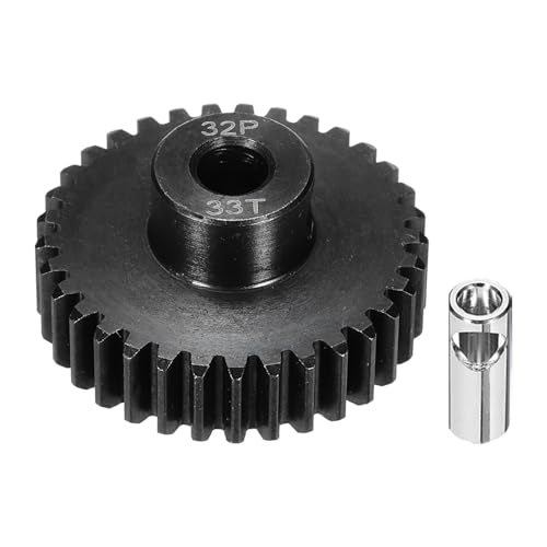 32P Steel Pinion Gear Set 33T for 5mm Shaft Hardened Steel Pinion Gear with Shaft Coupler Connector for RC Motor - style: 33T