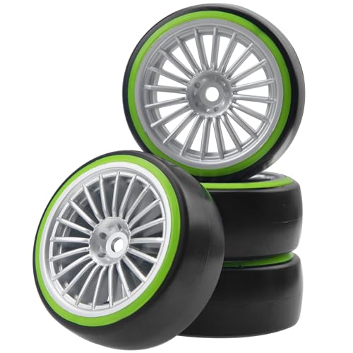 OD62mm Hard Plastic RC Drift Car Tires & Wheel Rims 12mm Hex Tyre & 1/10 RC Drift Car Tires Plastic Tyres and 12mm Hex Hard Plastic Wheel Rims