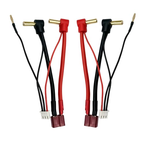 2pcs 5mm Bullet Banana to Female T-Plug LiPo Battery Lead Wire & JST-XH Balance for 2S 7.4V LiPo Batteries Red