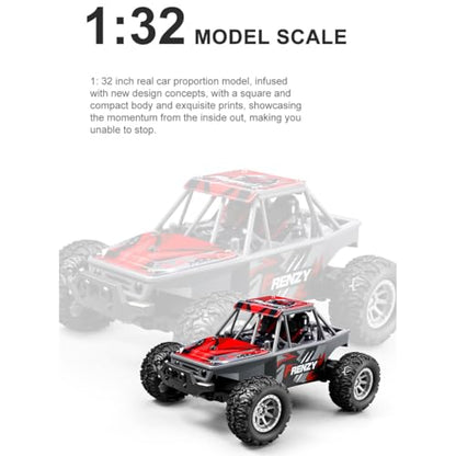 RC Off-Road Vehicle Model, 1/32 Scale 4WD Mini Electric 2.4G Remote Control High Speed Drift Off-Road, Mini Racing Drift Car for Adults - color: Red/S803