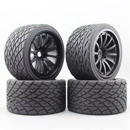 for HPI for Traxxas 17mm Metal Hub 26412 4pcs RC 1/8 for Monster Truck On Road Wheels&Tire Set Tyre 12 Spoke Rc Car Tires