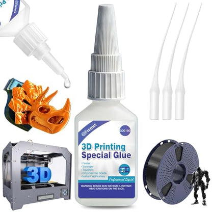 3D Printing Super Glue, Ultra-Thin Capillary Adhesive for PLA ABS PETG TPU | 30g Professional Instant Bond for Micro Gaps & Seamless Post-Processing, Heat Resistant & Clear Finish - size: 3D Printing Super Glue