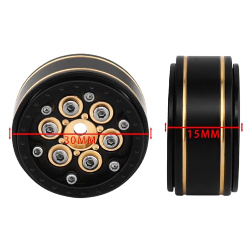 1.0 Brass Beadlock Wheel Tires Set 4PCS Tires for for 1/18 1/24 RC Crawler Car Axial AX24 SCX24 FMS FCX24 TRX4M Metal Upgrade (Lotus pod) - style: Lotus pod