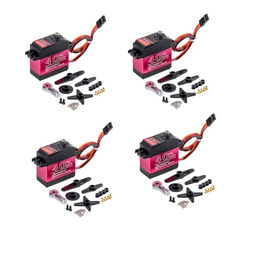 4PCS 40KG High Torque 6V Waterproof Digital Full Metal Stainless Steel Gear Motor Servo 25T Arm for DIY Anduino RC Cars Truck 180°