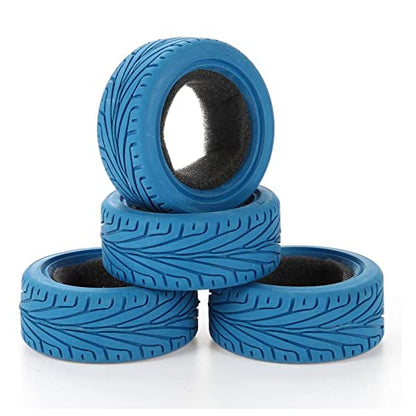 1/10 RC On-Road Car Tyres,WONFAST 4PCS 65mm Grain Drift Rubber RC Tire Replacement for 1/10 RC On Road Run-flating Racing Car for HSP Tamiya HPI Kyosho(Blue) - color: 65mm-Blue