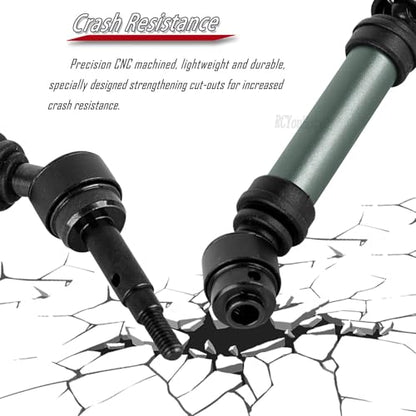 RC #45 Steel Front Rear Driveshaft/Drive Shaft Upgrades Part for 1/10 Slash,Rustler,Stampede,Jat0 4WD 4X4 VXL,F0rd F15O Rapt0r R 4WD,CVD Axles with Hex(#9051#9052) Titanium - color: Titanium-(Upgrades）