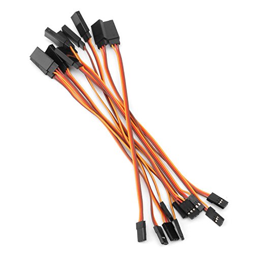 300mm JR Male to Female Servo Receiver Extension Wire Cable for RC Car Plane Helicopter (Pack of 10) - size: 30 cm