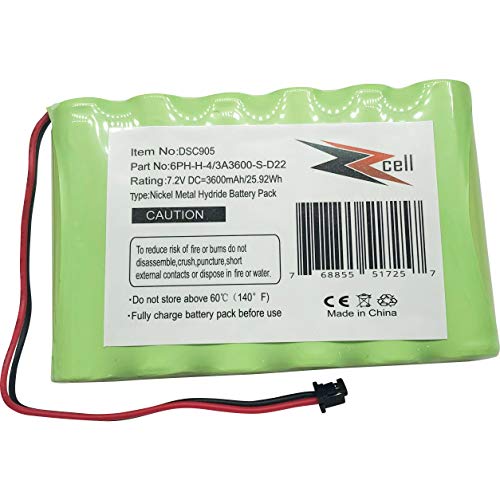 ZZcell® Battery Replacement for DSC Impassa SCW9057 Control Panel, 6PH-H-4/3A3600-S-D22 Alarm System 3600mAh (Note: Check Part No. Before Purchase) Battery Will Fully Charge Once Installed.