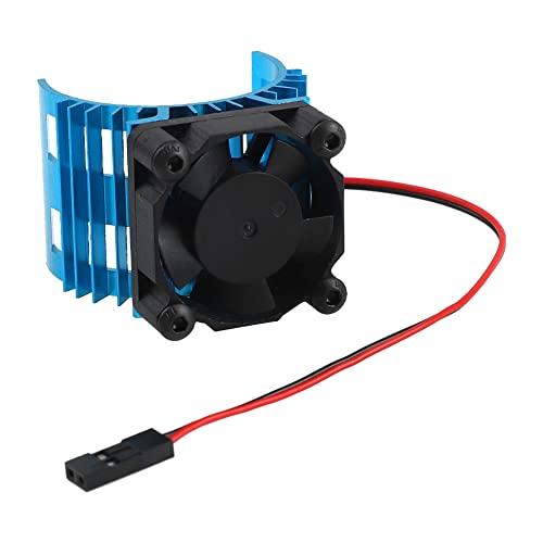 ShareGoo Alloy Heat Sink Heatsink with 5V Cooling Fan for 1/10 Car 540 550 3650 Size Brushless Engine Motor RC Car Truck Buggy Crawler,Blue