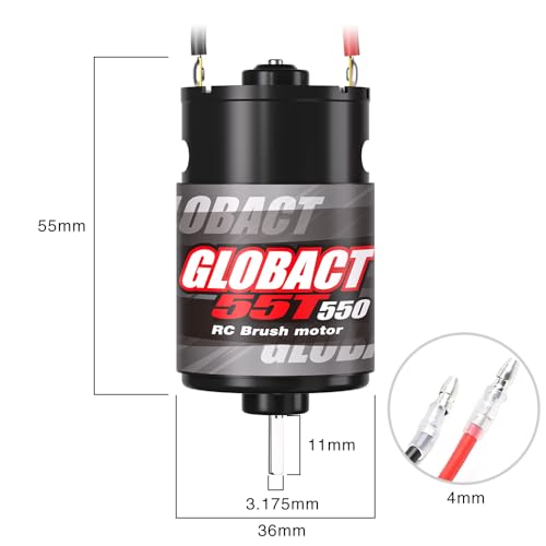 Globact 550 55T Brushed Motor for 1/10 RC Crawler TRX4 SCX10 Redcat RC4WD - size: 55T