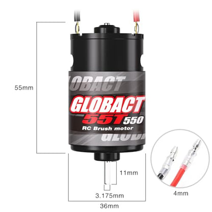 Globact 550 55T Brushed Motor for 1/10 RC Crawler TRX4 SCX10 Redcat RC4WD - size: 55T