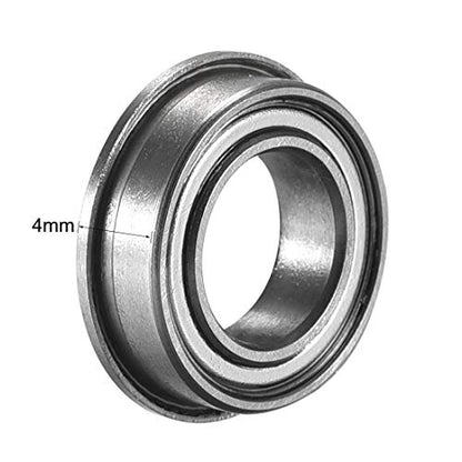uxcell MF148ZZ Flanged Ball Bearing 8x14x4mm Double Metal Shielded (GCr15) Chrome Steel Flange Rip Bearings 10pcs - size: 8x14x4mm