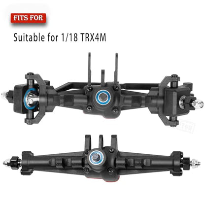 Axles Front Rear Axle w/Steering Servo Mount Upgrades Part for 1/18 TRX4M,Complete Axles Front Rear Axle,Black Red - color: Black Red - Portal Axles