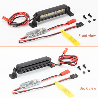 RC Light Bar 15 LED 2.95 Inch Aluminum RC Lights RC Crawler Accessories for Axial SCX10 Traxxas TRX4 TRX4M Arrma Senton Redcat GEN7 1/10 1/18 Scale Rock Crawler Truck RC Car Roof Light Kit