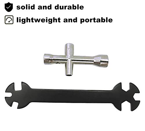RC Multi-Function Turnbuckle Wrench & Cross Wrench for RC Repair Work | Steel RC Car Multi-Function Tool - 6 in 1 Special Wrench 3/4/5/5.5/7/8MM with Cross Wrench for 1/8 1/10 1/12 1/14 1/16 Cars