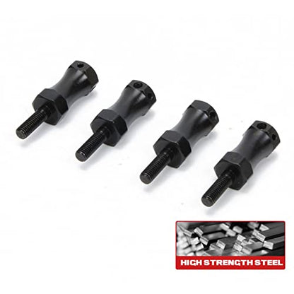 Wheel Extension Hex Drive Hub Adapter, Widen 20mm Steel Enhance Performance RC Extended Wheel Hex Coupler Black 42mm Length 12mm Hex Diameter for 1/10 RC Cars