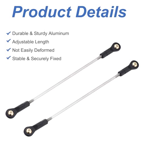 MECCANIXITY 2Pcs Adjustable Turnbuckles Camber Links, 154-164mm Turnbuckle Rod Steering Servo Linkage with M3 Ball Head Rod Ends for RC Car Replace Parts DIY - size: 154-164mm