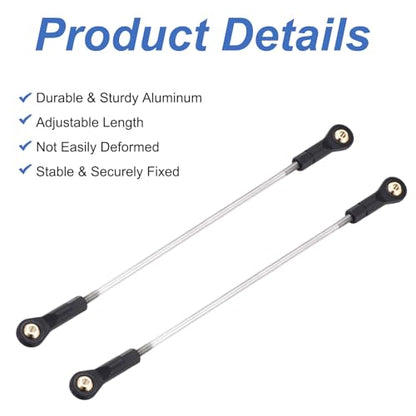 MECCANIXITY 2Pcs Adjustable Turnbuckles Camber Links, 154-164mm Turnbuckle Rod Steering Servo Linkage with M3 Ball Head Rod Ends for RC Car Replace Parts DIY - size: 154-164mm