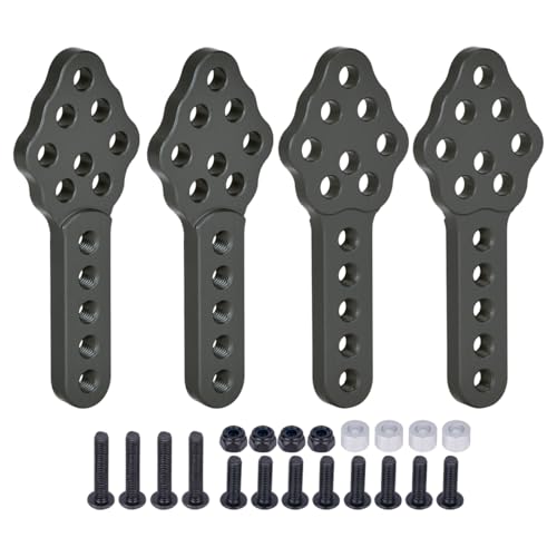 CNC Aluminum Shock Mount 4pcs Adjustable for SCX10 1/10 RC Crawler | Metal shock mount stand with adjustable height and angle.For Axial SCX10 90046 D90 D110.Upgrade for RC suspension tuning.