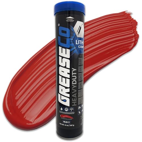 Red and Tacky Lithium Grease Tube | Wheel Bearing | High Temp | Axle | Automotive | Trailer | 5th Wheel | Ball Joint | Tractor | Single Cartridge for Grease Gun | NLGI 2 | HeavyDuty